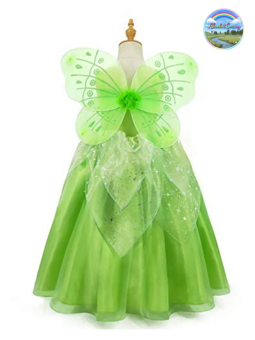 Girls Princess Fairy Costume Dress Up Tulle Dress with Wings